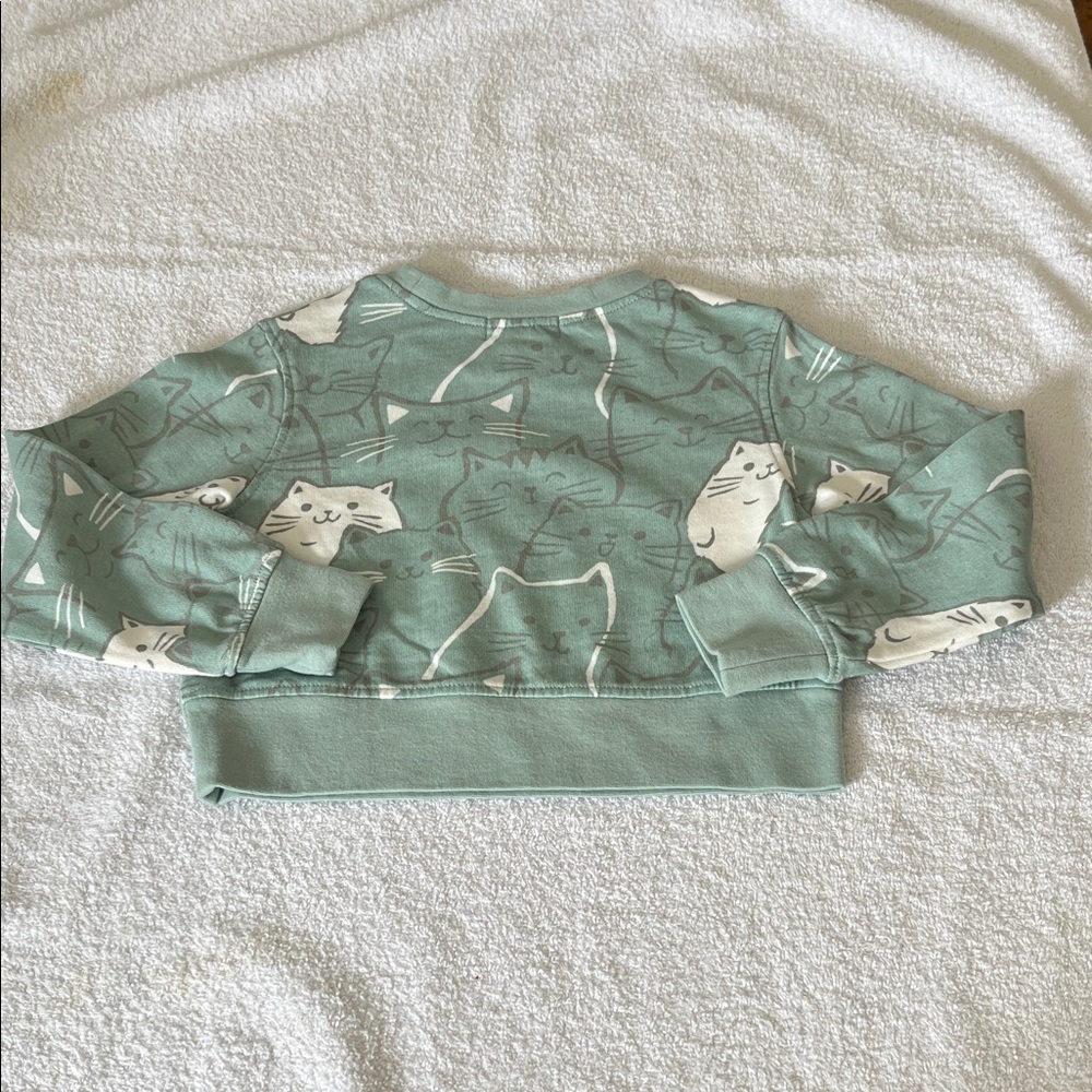 Peek Seafoam Green Cat Print Crewneck Sweatshirt - Picture 9 of 13